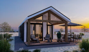 Duurzame chalet aan het water kopen